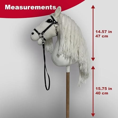 WALIKI Deluxe Stick Horse Toy for Kids, Teens & Adults | 30” Plush Hobby Horse with Wooden Handle | Cowboy & Cowgirl Pretend Play Pony | Hobby Horse Racing Toy thumbnail 3