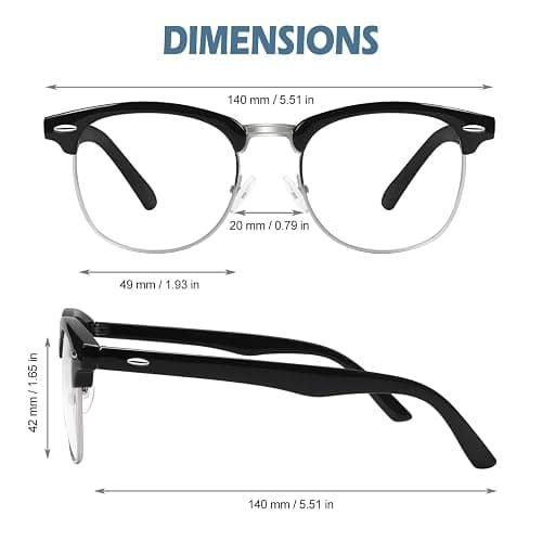 CGID Retro Fake Non-Prescription Glasses Clear Lens UV400 Men Women CN56 | Vintage Horn Rimmed, Adjustable Nose Pads, UV Protection Lenses, Nerd Style, Fashion Eyeglasses thumbnail 5