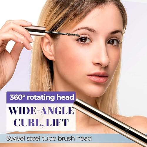 Ultra-Fine Lengthening Waterproof Quick-Dry Mascara, 2026 New Iron Wand Mascara, Waterproof Metal Wand Mascaras, Long-lasting 3D Curling Eyelash, Smudge Proof and No Flaking (Black) thumbnail 7