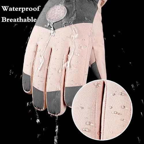 JJZS Winter Ski Snow Gloves for Men, Women, Youth | Touchscreen & Waterproof Cold Weather Hand Warming Gloves Winter Work Gloves thumbnail 3