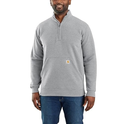 Carhartt Men's 105294 Loose Fit Midweight Quarter Zip Mock Neck Sweatshirt - Image 1