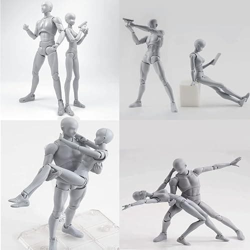 gnallang Action Figures PVC Model (Grey Color) with Box Drawing Figure Models for Artists(Female+Male) thumbnail 4