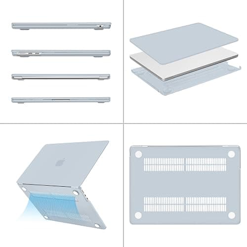 MOSISO Compatible with MacBook Air 13 inch Case 2025 2024 2023 2022 M4 A3240 M3 A3113 M2 A2681, Plastic Hard Shell&Keyboard Cover&Screen Film&Type C for MacBook Air 13.6 inch Case, Baby Blue thumbnail 5