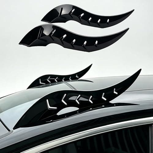 Car Roof Dragon Horns Modification, Universal Lovely Creative Devil Horn Car Exterior Decor, Easy Install Unique Vehicle Accessory,halloween decorations for car (Black) - Image 1
