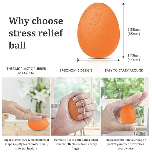 Hand Therapy Finger Exercise Grip Ball Egg Shape Strength Trainer Squeeze Stress Relieve thumbnail 5