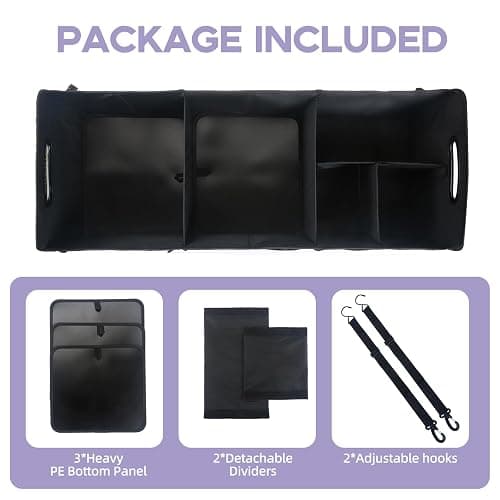 AOPHY Foldable Trunk Organizer for Car SUV Truck 95L | Portable storage with straps. Waterproof and sturdy. Folds flat when not in use. Great for drivers. Purple Car Accessories thumbnail 7