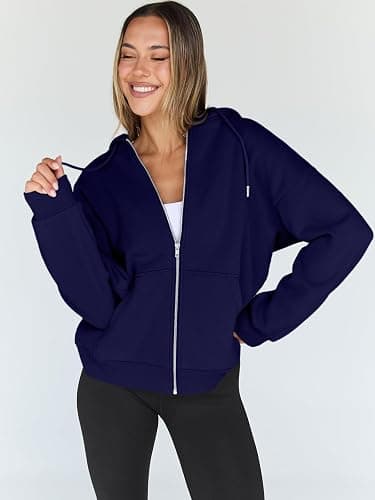 Trendy Queen Womens Zip Up Hoodies 2026 Oversized Sweatshirt thumbnail 2