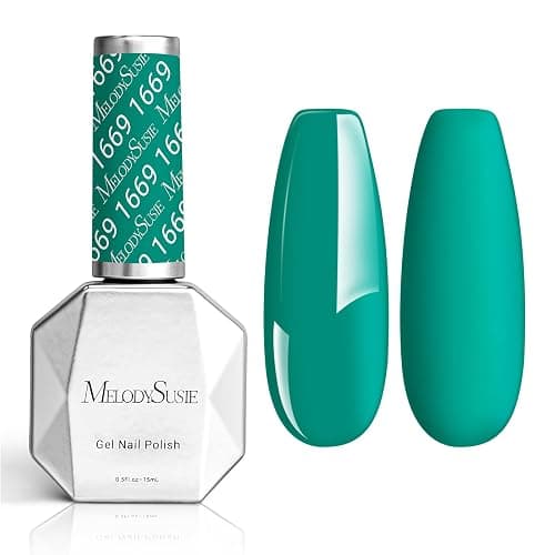 MelodySusie Green Gel Nail Polish,0.5fl oz Soak Off UV LED Turquoise Green Gel Polish Gift for Women Nail Art Manicure Salon DIY Nail Design Decoration at Home-1669 - Image 1