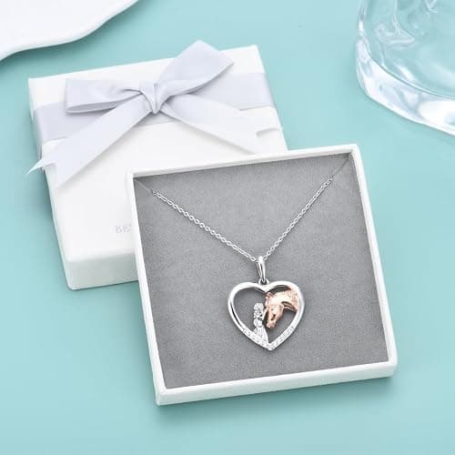GULICX Horse Gifts for Teen Girl Women, Girl with Horse Necklace Heart Pendant Jewelry Gifts for Horse Lover Daughter Granddaughter Niece thumbnail 5