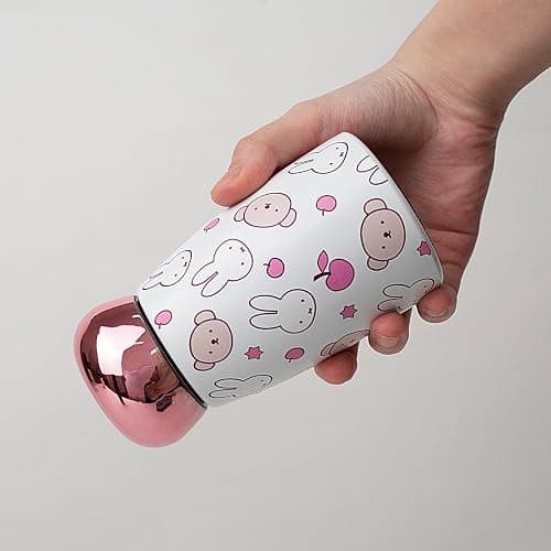 Miffy x MIPOW 3-Pack LED Temperature Display Thermal flask, 8oz (230ml) Smart Vacuum Insulated Stainless Steel Water Bottles, Portable Mini Coffee Mug for Travel, Office, Gym (Brown, Pink, Green) thumbnail 4