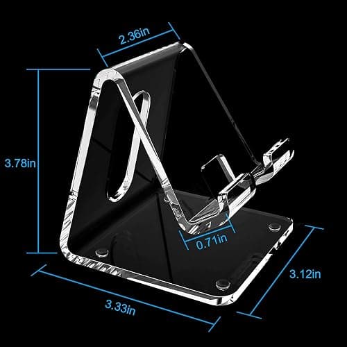 Crpich Acrylic Cell Phone Stand, Portable Clear Phone Stand for Desk, Compatible with Phone16 15 14 13 Pro Max Mini 12 11 Plus SE, Switch, Android Smartphone, Pad, Tablet, Desk Accessories thumbnail 4