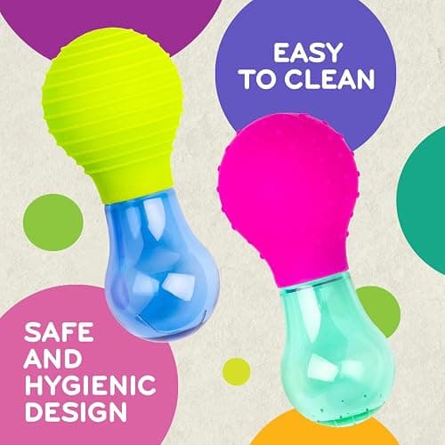 Mobi Skwooshlz Water Squeeze Bulbs - Silicone Baby Bath Toys, Baby Bathtub Toys for Toddlers, Latex and BPA Free, Food Grade Silicon, Easy to Clean - Toddler Ages 1-3 (Pack of 2) thumbnail 4
