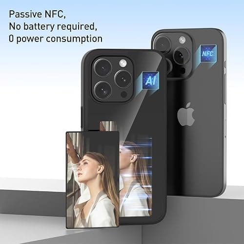 Phone Case for iPhone 16 Pro Max, 16 Pro, 16 Plus, 16, Smart Ink Screen Phone Case, NFC Memory Case for iPhone with Photo Screen, Funda Digital Inteligente (Black, for iPhone 16 pro max) thumbnail 3