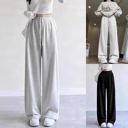 Baggy Joggers Teen Girls Oversized Wide Leg Loose Sweatpants Elastic High Waist Drawstring Sweat Pants Jogging Tracksuit Bottoms Kids Big Girl Activewear School Trousers thumbnail 5