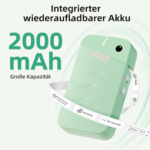 ORGSTA S001 Etikettendrucker Selbstklebend Etikettiergerät Bluetooth 2000 mAh Etikettiermaschinen Beschriftungsgerät Ettikettiergeraet Label Printer Sticker Maker Weihnachten thumbnail 2
