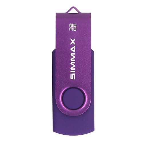 SIMMAX 32GB Memory Stick USB 2.0 Flash Drives Swivel Thumb Drive Pen Drive (32GB Purple) thumbnail 2