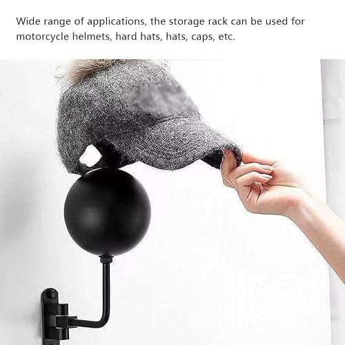 QISUO Helmet Rack, Motorcycle Helmet Holder Metal Hat Storage Rack Floor-Mounted Helmet Hanger Display Stand for Helmets Hats Caps Wigs thumbnail 4