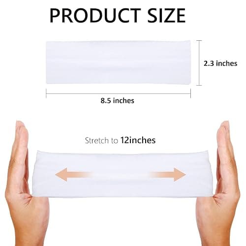 Huachi Headbands for Women Non Slip 16 Pack Elastic Sports Hair Bands for Women, Soft Cotton Cloth Headband for Workout Yoga Fashion Hair Accessories, Black White Gray Trendy Head Bands thumbnail 3