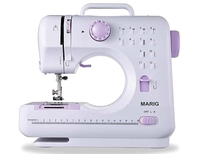 Mini machine à coudre pour débutants par MARIG - Petites machines à coudre électriques portables avec 2 vitesses 12 motifs de points intégrés - Image 1