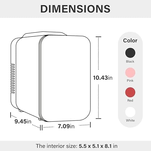 Simple Deluxe Mini Fridge, 4L/6 Can Portable Cooler & Warmer Freon-Free Small Refrigerator, Provide Compact Storage for Skincare, Beverage, Food, Cosmetics, for Bedroom, Office, Dorm, White thumbnail 2