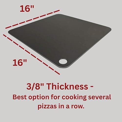 ThermiChef 16" by 16" Pizza Steel (3/8" Deluxe Thickness) - Multipurpose Cooking Steel for Ovens & Grills - Made in the USA thumbnail 2
