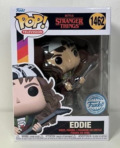 Funko Pop! TV: Stranger Things Season 4 Eddie with Guitar #1462 (Exclusive) – Official Netflix Vinyl Figure Collectible thumbnail 2