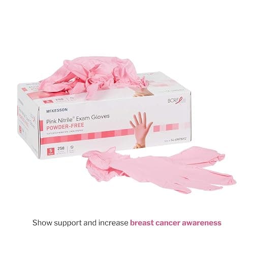McKesson Pink Nitrile Disposable Nitrile Exam Glove Standard Cuff Length thumbnail 5
