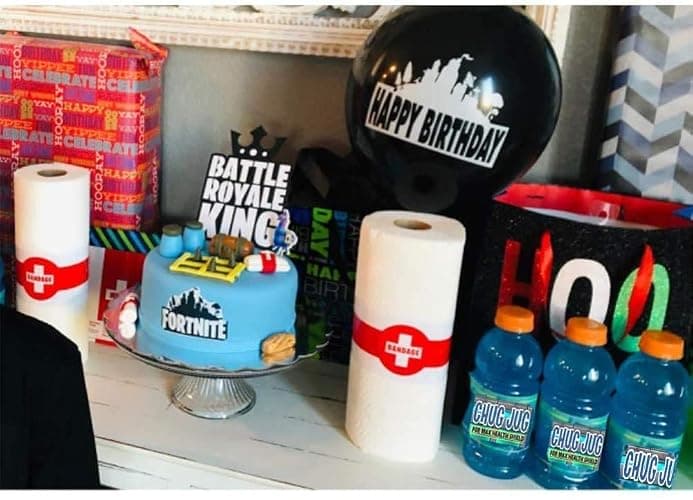 Birthday Party Supplies for Game Fans,Video Game Party Decoration,24 Chug Jug Bottle Labels,42 Chocolate Sticker, 4 Roll Paper Sticker,24 balloons thumbnail 2