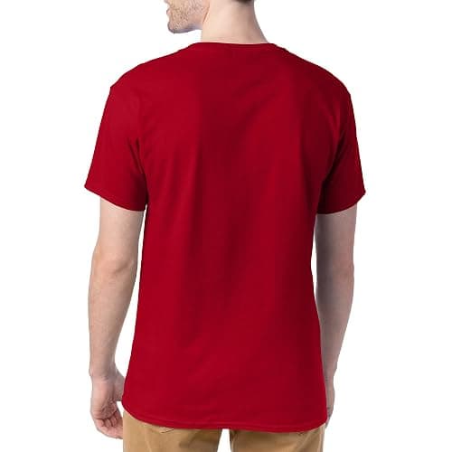 (4 pack) Hanes men's deep red soft t-shirts thumbnail 3