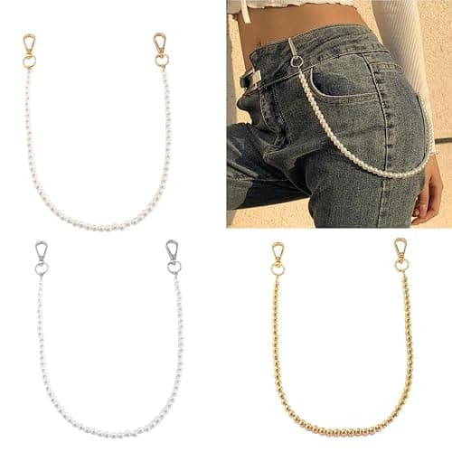 Hip-Hop-Hosenkette, Perlen, Jeanskette, Taschenkette für Damen, Schlüsselanhänger, Hosenkette, Taillenkette, Körperzubehör thumbnail 8