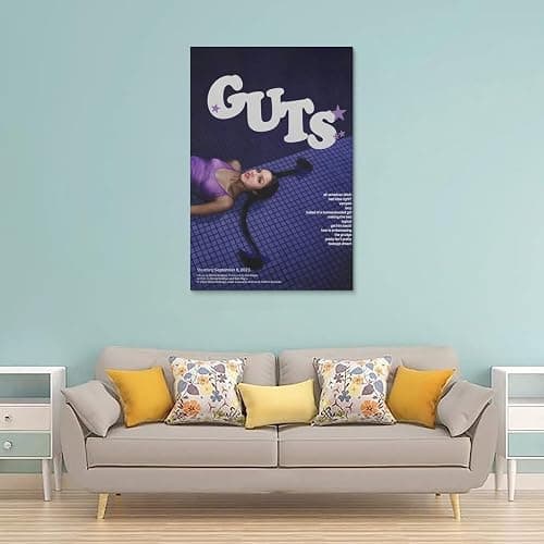 Olivia Poster Rodrigo Guts Album Cover Canvas Art Poster And Wall Art Hanging Decor for Modern Family Corridor Posters 12x18inch(30x45cm) thumbnail 2