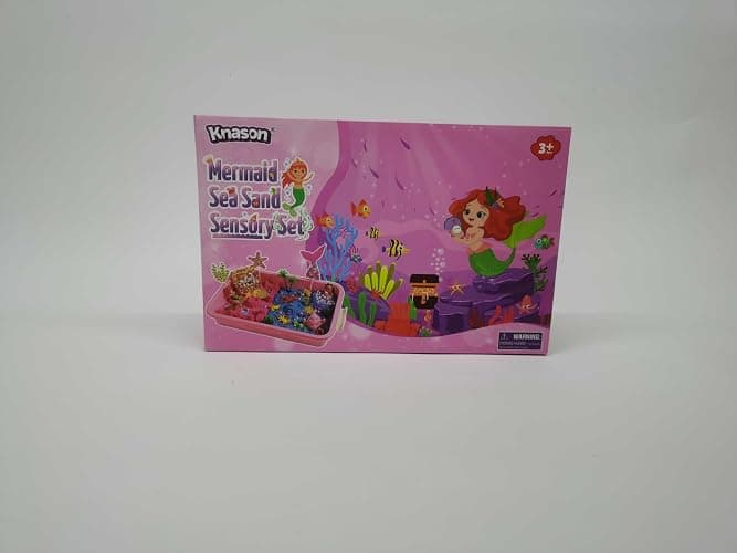 KNASON Mermaid Sensory Bin,Play Sand Art Kit for Girls and Boys with 2.2lbs Sensory Play Colored Sand,Treasure Accessories and Sandbox,Beach Toy Christmas Birthday Present for Kids Ages 3 4 5 6 7 8 thumbnail 7