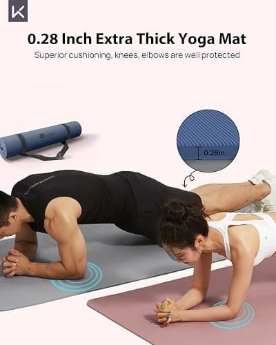 KEEP Yoga Mat - Premium 7mm Thick Exercise Mat, Anti-Tear 32'' Extra Wide Fitness Mat with Strap for Men & Women, Non Slip Pilates Mat for Home Yoga, Pilates, Gym, Stretching, Floor & Fitness Workouts thumbnail 2