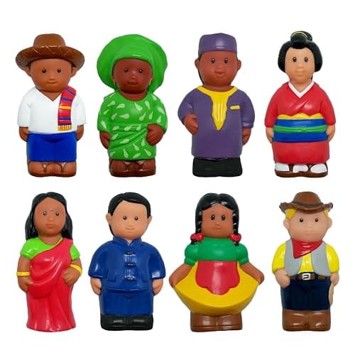 Get Ready Kids Around The World Multicultural Figures Set of 8-5 inch | Large 5 inch cultural around-the-world figurines for early learning and creative play, pre-k safe for 12m+ - Image 1