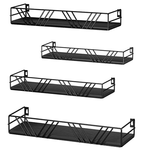 Amaoot Floating Shelves for Wall Set of 4, Wall Shelf Wood Floating Shelf | Different Sizes Mounted Wall Shelves for Living Room,Bedroom, Bathroom, Kitchen, Farmhouse Decor, Office - Image 1