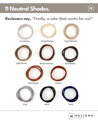 Heliums Thin Seamless Hair Ties - Dark Ginger - 6mm Nylon No Damage Ponytail Holders, 1.75 Inch, Medium Hold for Thin to Normal Hair - 18 Pack thumbnail 4