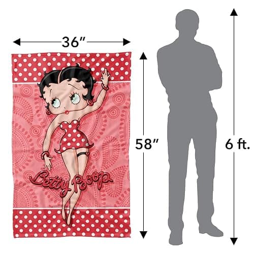 Betty Boop - Paisley & Polka Dots Fleece Blanket 35 x 57in thumbnail 2