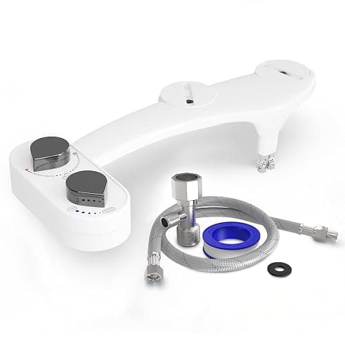 CLEAR REAR Bidet Attachment for Toilet Seat - Non-Electric with Self Cleaning Nozzles, Leak Proof Connectors, Adjustable Water Spray, Rear & Feminine Wash - Hygienic Bathroom Upgrades (White) thumbnail 8