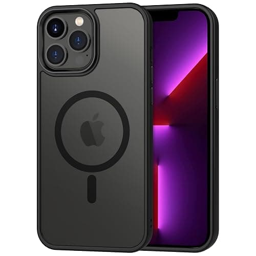 CACOE Magnetic Case for iPhone 13 Pro Max 6.7 inch-Compatible with MagSafe & Magnetic Car Phone Mount,Anti-Fingerprint TPU Thin Phone Cases Cover Protective Shockproof(Black) - Image 1