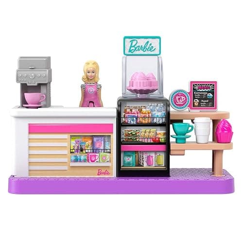 Barbie Mini BarbieLand Collectible Bakery Playset with 1.5-Inch Doll, Coffee Maker Station, Pastry Display and Seating Area for Storytelling Play thumbnail 5