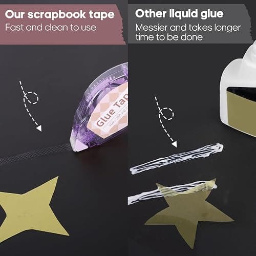 Secopad Scrapbook Tape, 6 Pack Double Sided Tape Roller for Crafts, Adhesive Glue Runner Scrapbooking Supplies Journaling School Office Supplies for Kids and Adults, 0.3IN x 26FT thumbnail 3