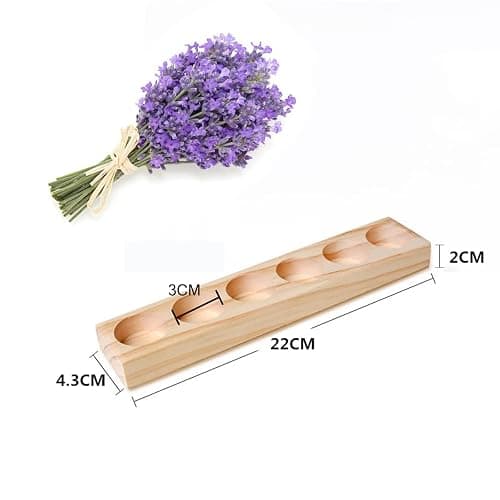 RoseFlower 6 Slots Wooden Essential Oil Organizer, Nail Polish Shelf, Durable wood Makeup Display Stand, Makeup Storage Rack for Tabletop Essential Oils Perfume Rack for 5/10/15/20ml Bottles thumbnail 2