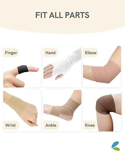 FriCARE Self Adhesive Bandage Wrap, Medical Tape in First Aid Kit, Cohesive Bandages for Wounds Sport Vet, 2 Inches X 5 Yards 6 Rolls, Classic thumbnail 5