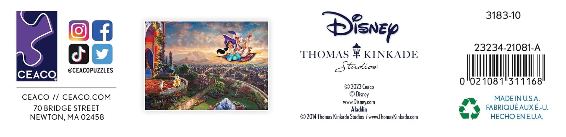 Ceaco - Disney - Thomas Kinkade - Aladdin - 1000 Piece Jigsaw Puzzle thumbnail 7