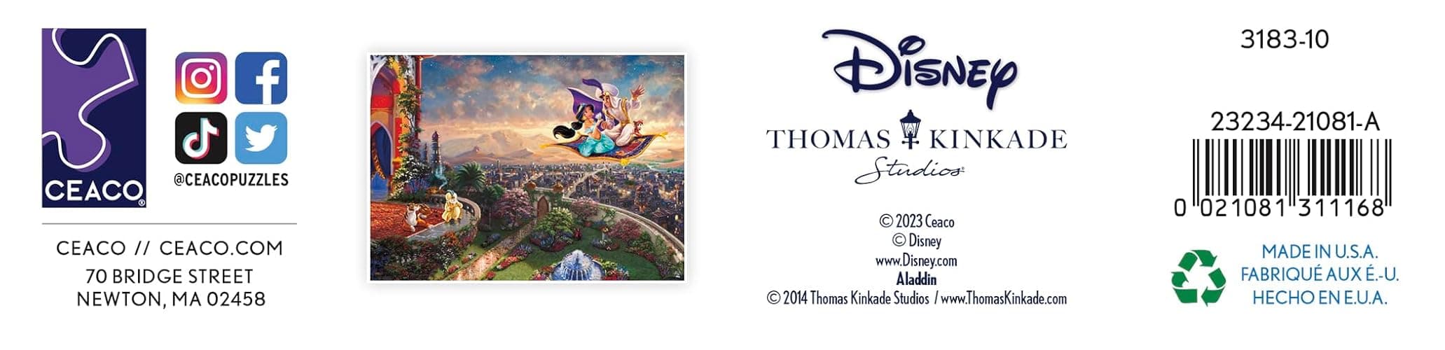 Ceaco - Disney - Thomas Kinkade - Aladdin - 1000 Piece Jigsaw Puzzle thumbnail 8