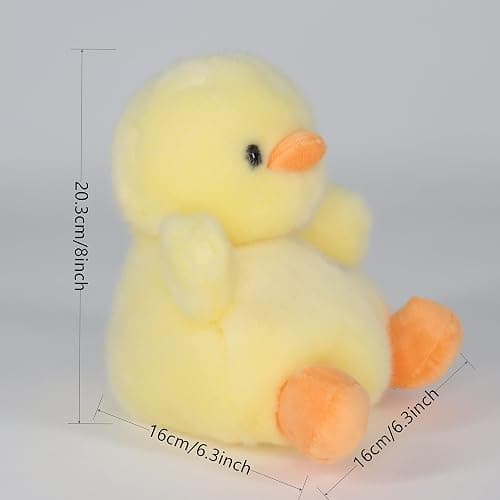 Sew Butiful 8" Duck Stuffed Animals Plush, Cute Plushies for Animal Themed Parties Teacher Student Award, Animal Toys for Baby, Boy, Girls, Great for Nursery, Room Decor, Bed (Duck) thumbnail 3
