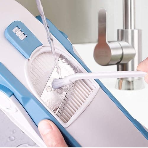 ONCE FOR ALL Safe Mandoline Slicer 5 in 1 Vegetable Cutter, Strips Julienne Dicer Adjustable Thickness 0.1-8 mm for Kitench Fast Meal Prep (Light Blue) thumbnail 4