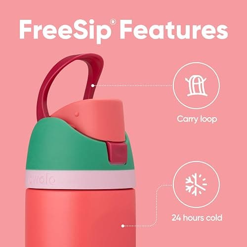 Owala FreeSip Insulated Stainless Steel Water Bottle with Straw for Sports, Travel, and School BPA-Free Sports Water Bottle, 32 oz, Strawberry Field thumbnail 3