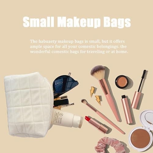 HABUAETY Makeup Cosmetic Bag Small Checkered Pouch Make Up Purse Bag Y2k Accessories thumbnail 5