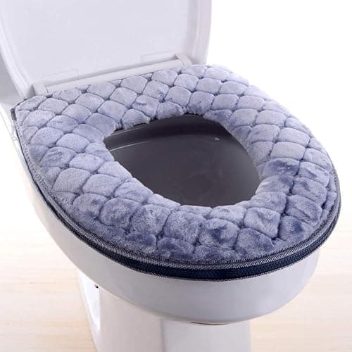 WDSHCR Toilet Seat Cushion - Soft, Thicker, Warmer Washable Covers with Zipper - Home Reusable (Gray) - Image 1